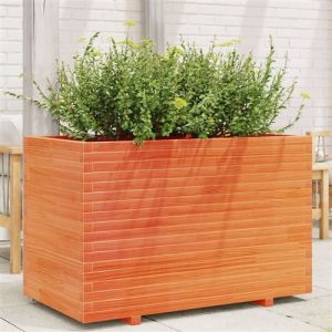VidaXL Jardinière cire marron 110x60x72 cm bois de pin massif, jardinière d'extérieur, bac à fleurs, bac à tomates, jardinière de terrasse