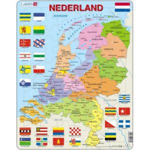 Larsen Puzzle cadre : Carte des Pays-Bas (en Hollandais) 48 pi&egrave;ces