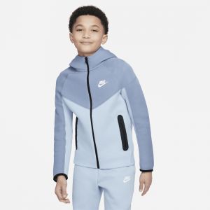 Image de Nike Tech Colour Block Full Zip Hoodie - Ashen Slate/Light Armoury Blue/Black/White, Ashen Slate/Light Armoury Blue/Black/White - Taille 13-15Y