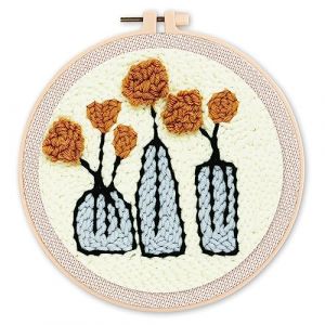 Punch needle fleurs et vases