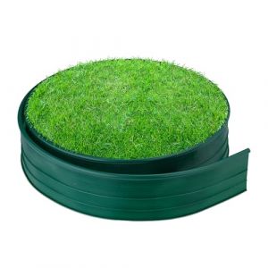 Relaxdays Bordure de Jardin, Flexible, en Plastique, pour pelouse et Parterre, H x L : 10 x 1200 cm, Vert fonc&eacute;