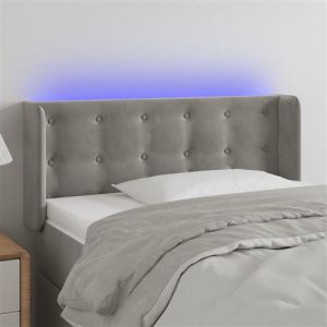 VidaXL T&ecirc;te de Lit &agrave; LED Meuble de Chambre &agrave; Coucher Accessoire de Lit Simple T&ecirc;te de Cadre de Lit Int&eacute;rieur Gris Clair 3123706
