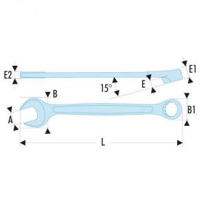 Facom 440.19F - Cl&eacute;s mixtes m&eacute;triques Fluo