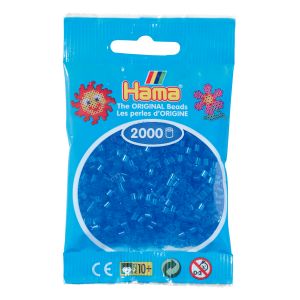 Hama Sachet 2000 Mini perles - bleu transparent - 50115