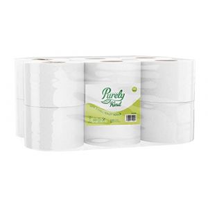 Blake & White Purely Kind Lot de 12 rouleaux de papier toilette double épaisseur 150 m Cœur 62 mm