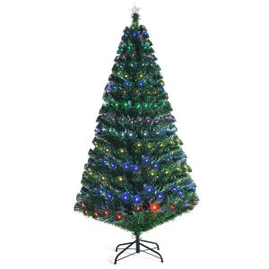 Coast Luxury Artificial Christmas Tree 210 cm Green - Avec LED et Glass Fibre Colour Lighting