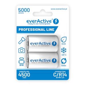 BATERÍAS RECARGABLES EVERACTIVE NI-MH R14 C 5000 MAH PROFESSIONAL LINE