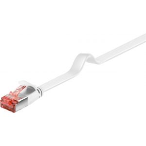 Goobay C&acirc;ble patch plat CAT 6, U/FTP, blanc 10 m