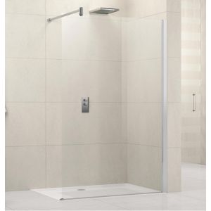 Novellini Paroi de douche fixe Lunes H 80cm Transparent Silver