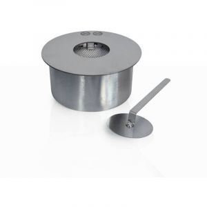 Divina Fire - Br&ucirc;leur rond pour chemin&eacute;e au bio&eacute;thanol biochemin&eacute;e en acier inoxydable 2,5 lt d.25 cm
