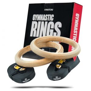Matchu Sports - Turnringe - Gymringe - Gymnastikringe - aus Holz - Ø 23 cm
