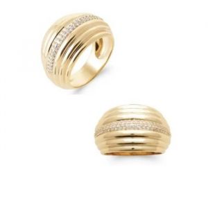 Bague - Plaqu&eacute; Or 18 Carats - Oxyde De Zirconium - Taille 50 &Agrave; 60 - Mixte - Joaillerie