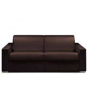 Image de Italian Spirit Canapé express 120 cm DREAMER EDITION Cuir et PU Cayenne marron matelas 16 cm - marron