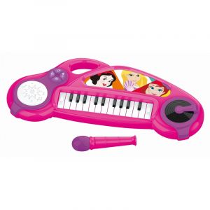 Lexibook Disney Princesses, Piano électronique pour Enfants avec Effets Lumineux, Microphone, Batterie, Haut-Parleur intégré, mélodies de démonstration, Lecteur DJ, Rose/Violet, K704DP
