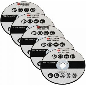 Parkside 5 disques à tronçonner en métal, adaptés à la meuleuse d'angle PWSA 12 Li A1 297696