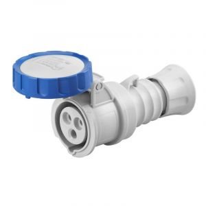 Gewiss Gw62037h basse tension &agrave; vis connecteur droit de c&acirc;blage, haute performance, IP66/IP67/IP68/Ip69, 6 R&eacute;f&eacute;rence, 2P + E Pole, 200 V-250 V, 32 A, 50 Hz/60 Hz, Bleu