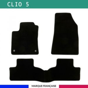 Tapis de voiture - Sur Mesure pour clio 5 (d&egrave;s 2019) - 3 pi&egrave;ces - Tapis de sol antid&eacute;rapant pour automobile