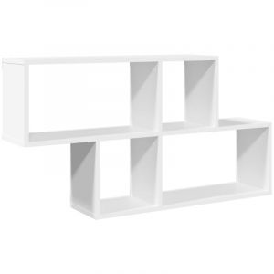 VidaXL &Eacute;tag&egrave;re murale blanc 100x20x53 cm bois d'ing&eacute;nierie, &eacute;tag&egrave;re flottante, &eacute;tag&egrave;re d'exposition murale, panneau d'&eacute;tag&egrave;re