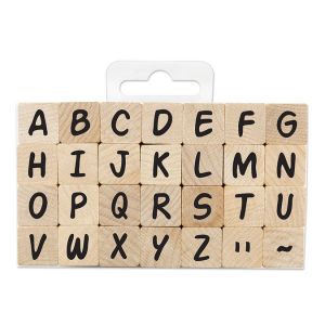 Image de Aladine Tampon bois Stampo Alphabet Kit Majuscule Medium