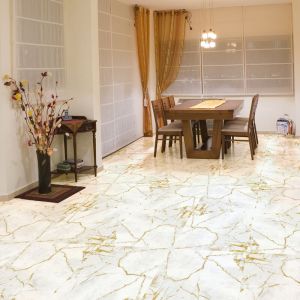 Adh&eacute;sifs stickers sol marbre dor&eacute; antique 20x20cm