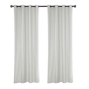 Ele ELEOPTION Rideaux Imperméable d'extérieur, Rideau Résistant à la Décoloration Rideau Occultants avec Oeillet pour Porche Avant, Pergola, Cabanon, Gazebo (137 x 275cm, Blanc)
