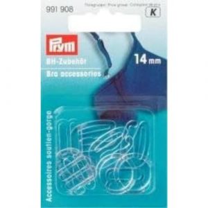 Prym Bra Accessories, Transparent, 14mm, KST, 10 Stück