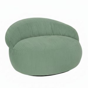 Pouf XXL d&eacute;houssable en velours c&ocirc;tel&eacute; BANANAIR 110x100 cm vert