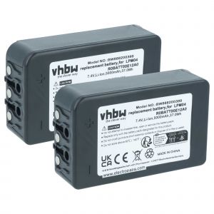 Vhbw 2x Batterie remplacement pour Autec R0BATT00E12A0, LPM04 pour op&eacute;rateur t&eacute;l&eacute;commande industrielle (5000mAh, 7,4V, Li-polym&egrave;re)