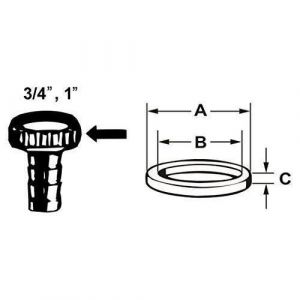Cornat Joint en caoutchouc pour tuyau 1/2 ``, 2 pi&egrave;ces - TEC380228