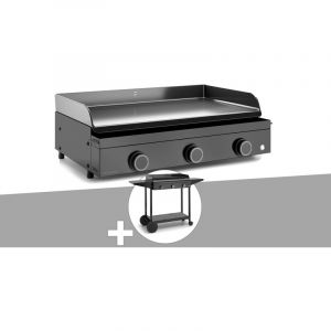 Forgeadour Plancha gaz Origin 75 acier avec chariot Noir
