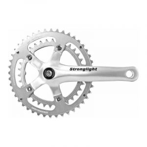 Stronglight Pedalier route 9-10v. impact argent 155mm 44-34 compatible 8v. (axe carre 107mm)