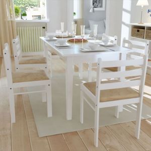 Kalisse - Furniture Limited - Chaises &agrave; manger lot de 6 blanc bois solide