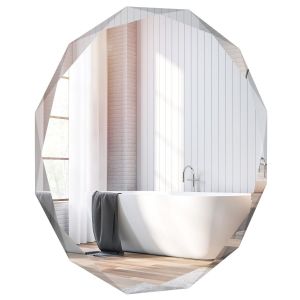 Coast Frameless Wall Mirror Round 76x76 cm Silver - Miroir décoratif pour salle de bains et couloir avec bords biseautés