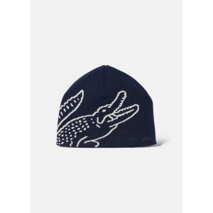 Lacoste Bonnet Crocodile bleu nuit blanc
