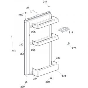 Beko Joint de porte (rep&egrave;re 252) R&eacute;frig&eacute;rateur cong&eacute;lateur (4902424600 PROLINE DOMEOS