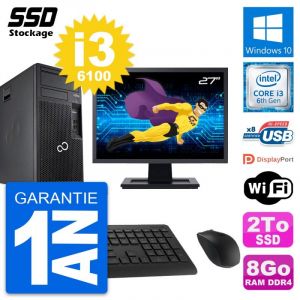 Fujitsu Esprimo P557 MT 27" Core i3 3.7 GHz - SSD 1 To - 8 Go - Reconditionn&eacute;