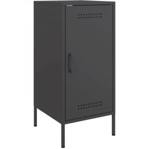 VidaXL Buffet noir 36x39x79 cm acier lamin&eacute; &agrave; froid, meuble de rangement, meuble de rangement de cuisine, meuble de rangement de salon, meuble buffet