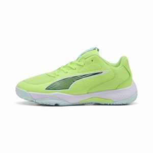 Puma Accelerate Jr 4 Chaussure de Handball, Fizzy Light Green Terrain Blanc, 37 EU