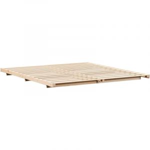 VidaXL Cadre de lit surélevé Marron 180 x 200 cm Bois massif en pin