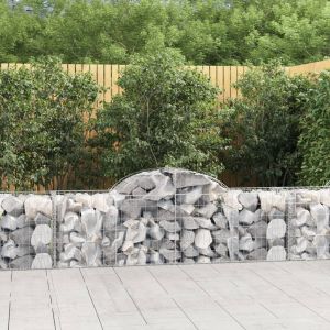 VidaXL Paniers à gabions arqués 4 pcs 200x50x60/80 cm Fer galvanisé n/a