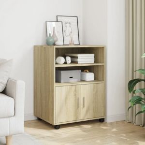 VidaXL Armoire à roulettes chêne sonoma 60x48x81 cm bois d'ingénierie, classeur, armoire de classement pour maison, classeur pour bureau à domicile