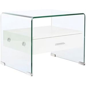 Table de chevet verre bois MDF DKD Home Decor 50x40x45,5 cm