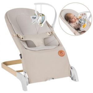 Transat enfant et balancelle LIONELO LILAC pour les bébés jusqu'à 9 kg de 0 à 6 mois, balancelle 2 en 1, 2 jouets, réglage d'inclinaison, harnais à 3 points, léger 3,2 kg, se plie à plat