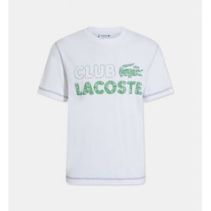 Lacoste T-shirt ample Summer Pack signature coton Blanc - Couleur Blanc - Taille S
