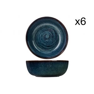 Image de Cosy & Trendy Bol avec motif de cercles Atlantis 6 pcs &Oslash;16,5 cm bleu