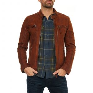 Oakwood Castel - Veste en cuir - whisky