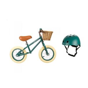 Image de Banwood Draisienne first go roues de 12 pouces et casque vert foncé