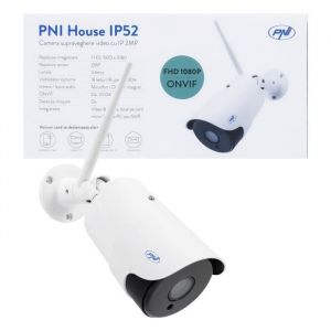 PNI Caméra de vidéosurveillance House IP52 2MP 1080P sans Fil avec Emplacement extérieur et intérieur et microSD, Mode Nuit