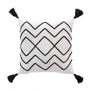 Douceur d'intérieur, Housse de Coussin (40 x 40 cm) Coline, Coton Uni et Fantaisie