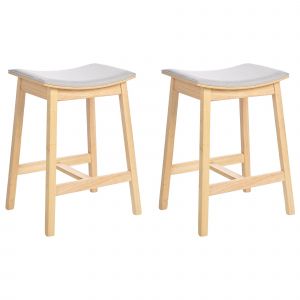 Beliani Lot De 2 Tabourets De Bar Dixon Bois Gris Clair